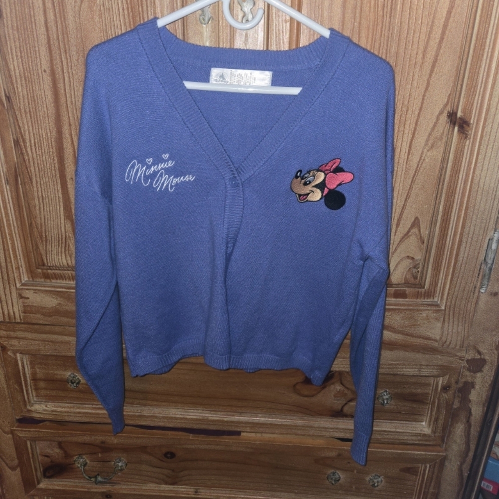 Disney Minnie Mouse Purple V-Neck Cardigan Sweater